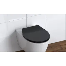 WC daska s tihim zatvaranjem SLIM / Crna