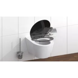 WC daska s tihim zatvaranjem SLIM / Crna