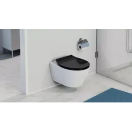 WC daska s tihim zatvaranjem SLIM / Crna