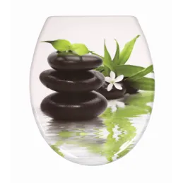 WC daske sa mekanizmom za tiho spuštanje / Motiv crno kamenje