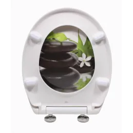 WC daske sa mekanizmom za tiho spuštanje / Motiv crno kamenje