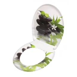 WC daske sa mekanizmom za tiho spuštanje / Motiv crno kamenje