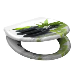 WC daske sa mekanizmom za tiho spuštanje / Motiv crno kamenje