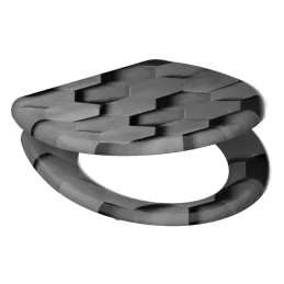 WC daska s mekanim zatvaranjem / Motiv heksagon