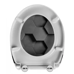 WC daska s mekanim zatvaranjem / Motiv heksagon