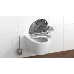 WC daska s mekanim zatvaranjem / Motiv heksagon