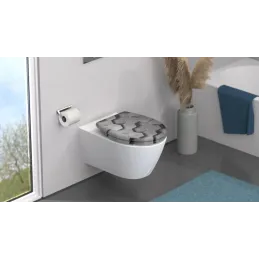 WC daska s mekanim zatvaranjem / Motiv heksagon