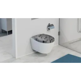 WC daska s mekanim zatvaranjem / Motiv heksagon