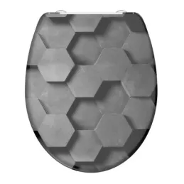 WC daska s mekanim zatvaranjem / Motiv heksagon