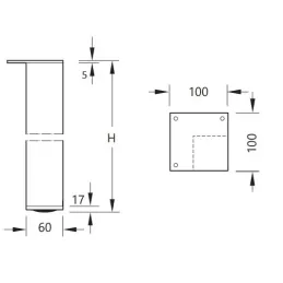 Namještajna nožica AMARETO 60 mm / Bijela mat