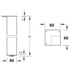Namještajna nožica AMARETO 40 mm / Crna mat