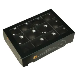 Set staklenih božićnih kuglica GLAMOUR 50 mm - 12 kom / Crna