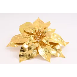 Ukrasni cvijet za božićno drvce ROSE 250 mm / Zlatna