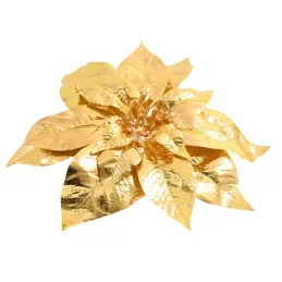 Ukrasni cvijet za božićno drvce ROSE 250 mm / Zlatna