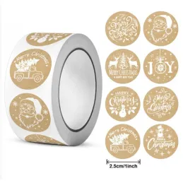 SET 500 kom božićnih naljepnica MARRY CHRISTMAS / Zlatna