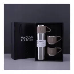 Dizajnerska termosica s 3 čaše 500 ml / Krem