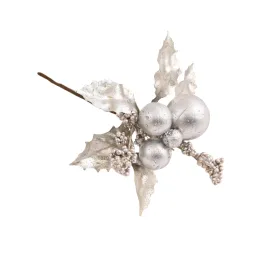 Ukrasni cvijet za božićno drvce SILVER 200 mm / Srebrna