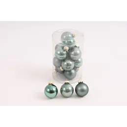 Set staklenih božićnih kuglica ELON 30 mm - 16 kom / Pastelno zelena