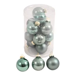 Set staklenih božićnih kuglica ELON 30 mm - 16 kom / Pastelno zelena