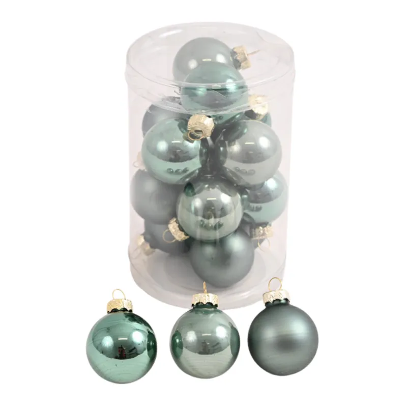 Set staklenih božićnih kuglica ELON 30 mm - 16 kom / Pastelno zelena