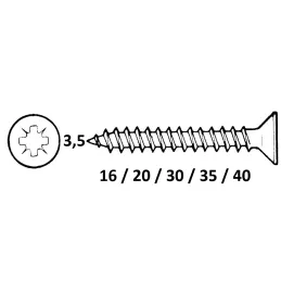 Samorezni vijak za drvo TORX nikal 3,5 mm / 1000 kom