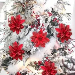 Ukrasni cvijet za bor ROSE 140 mm / Crvena