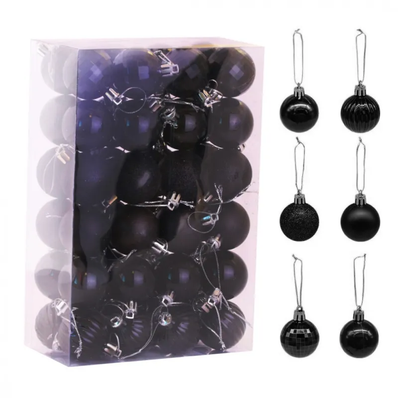 SET 48 kom božićnih ukrasa GRUM / Crna