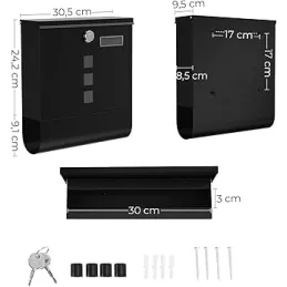 Poštanski sandučić ALANOS / Crna mat