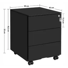 Kancelarijski kontejner na kotačićima GARDO LUX 390 / Crni