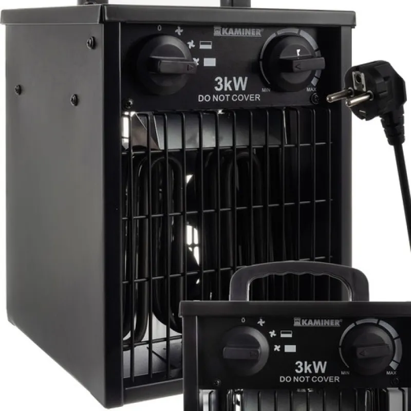 Prijenosni grijač KAMINER 3000W / Crna mat