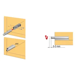 Píst s adapterom K-PUSH za otvaranje bez ručki - ekstra snažan magnet / Bijela