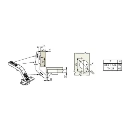 Zawjes 135° CLIP s 3D podloškom