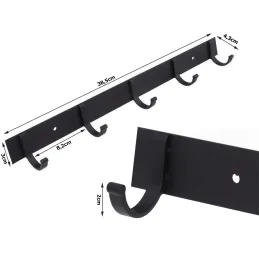 Vješalica za zid FENIX / Crna mat