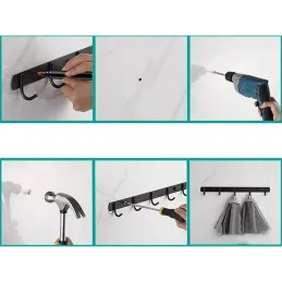 Vješalica za zid FENIX / Crna mat