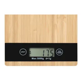 Kuhinjska vaga s LCD zaslonom 5kg / Bambusovo drvo