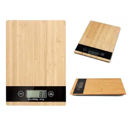 Kuhinjska vaga s LCD zaslonom 5kg / Bambusovo drvo