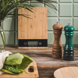 Kuhinjska vaga s LCD zaslonom 5kg / Bambusovo drvo