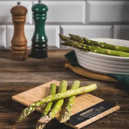 Kuhinjska vaga s LCD zaslonom 5kg / Bambusovo drvo