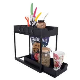 Izvlačna košara za sredstva za čišćenje ADAM / Crna mat