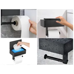 Držač za toaletni papir TORR / Crna mat