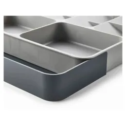 Plastična podesiva ladica za pribor PLASTICO / Bijelo-antracit