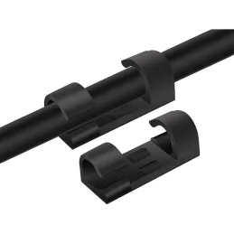 Set od 20 samoljepljivih držača za kablove / Crna mat