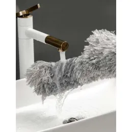 Teleskopska prašina od mikrovlakana s dva nastavka / Siva