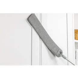 Teleskopska prašina od mikrovlakana s dva nastavka / Siva