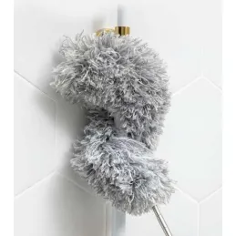 Teleskopska prašina od mikrovlakana s dva nastavka / Siva