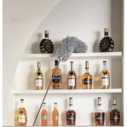 Teleskopska prašina od mikrovlakana s dva nastavka / Siva