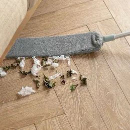 Teleskopska prašina od mikrovlakana s dva nastavka / Siva