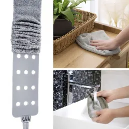 Teleskopska prašina od mikrovlakana s dva nastavka / Siva