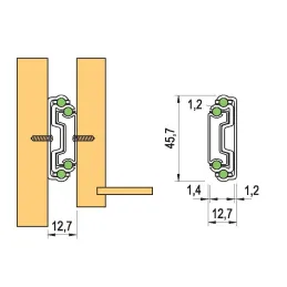 Izvučni ležaj s prigušivačem EXLUSIVA 45 mm / Nikel