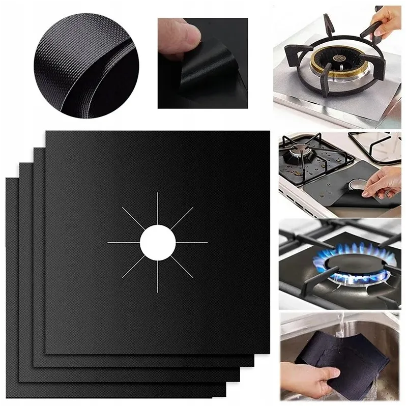Set od 4 komada podložaka za plamenike plinskog štednjaka / Crna